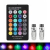 Set 2 x becuri auto colorate pozitie T10, telecomanda, 2W, 6LED, Universal