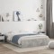 Gossi cadru de pat cu sertare, gri beton, 140x200 cm, lemn prelucrat