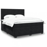 VidaXL Pat box spring cu saltea, negru, 180x200 cm, catifea 3293274