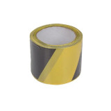 Banda Avertizare Bicolora Negru - Galben 75 mm / 100 m, Oem