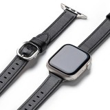 Rama pentru Apple Watch 1/2/3/4/5/6/7/8/9/SE/SE 2 (38/40/41mm) - Ringke Leather One Slim - Black