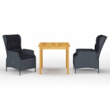 Gossi set mobilier pentru gradina, 3 piese, gri inchis
