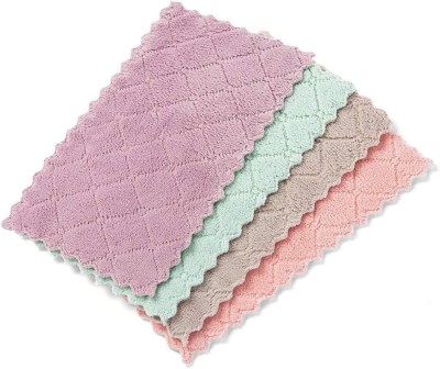 Set 4 Lavete din Microfibra, pentru Vase si Sters Praful pe Mobila, Multifunctionale, 26 x 16 cm, Multicolor, Premium 4 4 26 cm 16 cm 3 mm Multicolor foto