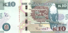 ZAMBIA ? bancnota ? 10 Kwacha ? 2018 ? P-58 ? UNC ? necirculata foto