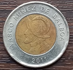 (S) MONEDA PANAMA - 1 BALBOA 2011, BIMETALICA, VASCO NUNEZ DE BALBOA