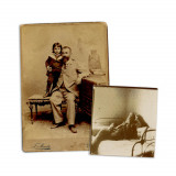 George Stephănescu cu fiul Victor Stephănescu, două fotografii de epocă, atelier Franz Mandy
