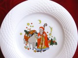 FARFURIE FRUCTIERA PORTELAN HUTSCHENREUTHER BAVARIA DECOR DE IARNA CU MOS CRACIUN 26 CM