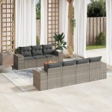 Gossi set canapele de gradina cu perne, 8 piese, gri, poliratan