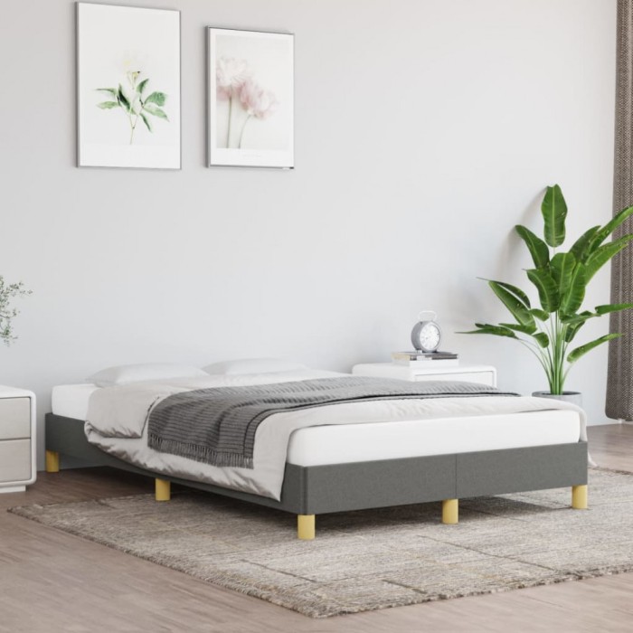 vidaXL Cadru de pat fără saltea, gri &icirc;nchis, 120x200 cm, textil 346803