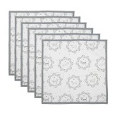 Cumpara ieftin Set 6 servetele masa bumbac alb gri Catelusi 40x40 cm