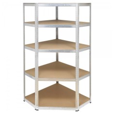 Raft metalic Premium de colt 1800x900x400x700 mm, otel galvanizat cu 5 polite MDF, 875 kg, montaj fara surub, PLUS