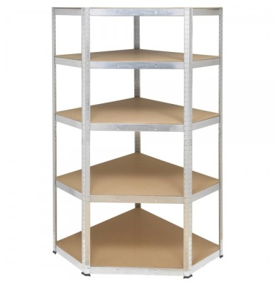 Raft metalic Premium de colt 1800x900x400x700 mm, otel galvanizat cu 5 polite MDF, 875 kg, montaj fara surub, PLUS foto