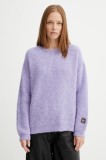 American Vintage pulover din amestec de l&acirc;nă culoarea violet, călduros, EAST18U