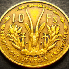 Moneda exotica 10 FRANCI - AFRICA OCCIDENTALA, anul 1956 * cod 4861
