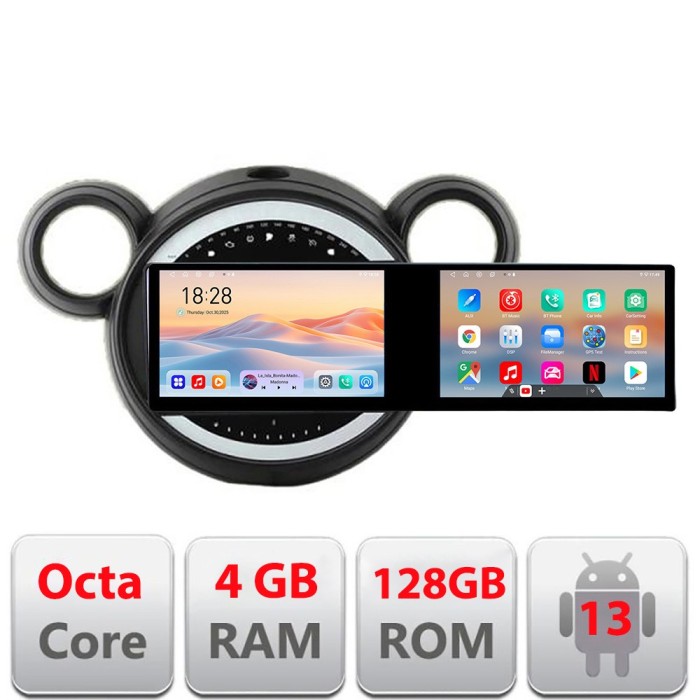 Navigatie Mini 2011-2015 cu sistem CIC Lenovo 8 core 4+64 10.5 inch Incell 1K android Wifi 5Ghz gps internet CarStore Technology