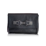 Cumpara ieftin Poșetă Neagră Piele Naturală Blair - Geantă Damă de Umăr, Clutch Elegant, Curea &amp; Lanț Detașabile, Made in Greece