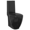 Vas WC toaleta de baie, negru, ceramica, rotund, flux inferior