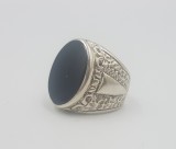 Superb inel barbatesc/unisex din argint si onix- nou
