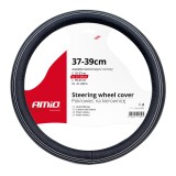 Husa volan auto AMiO marime M 37-39 cm, acoperire pentru volan cu interior antiderapant, montaj rapid, materiale de calitate, SWC-15-M