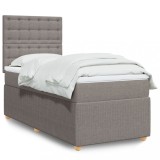 VidaXL Pat box spring cu saltea, gri taupe, 90x200 cm, textil 3294257