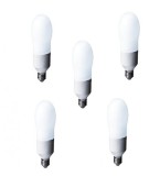 SET 5 becuri fluorescent Panasonic, soclu E27, putere 24W, forma oval, lumina alb calda, alimentare 220 - 240 V, &quot;EFA24E282V-5&quot; (timbru verde 2.25 lei