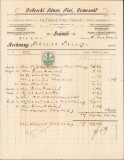 A1851 Factură cu antet Johann Tedeschi Sohne, magazin de unelte și fier, depozit de mașinării, Timișoara Fabric, 1894