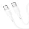 Cablu Date si Incarcare HOCO, X83 Victory, USB Type-C la USB Type-C, 1m, PD60W, 3A, Alb