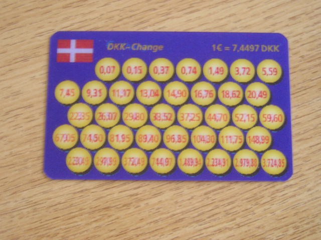 B12 28 - Card comercial - schimb monetar Danemarca - euro- piesa de colectie
