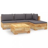 Cumpara ieftin Set mobilier gradina cu perne, 5 piese, lemn masiv de tec