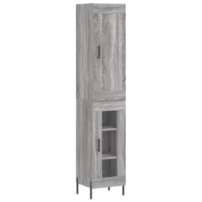 Dulap inalt, gri sonoma, 34,5x34x180 cm, lemn prelucrat