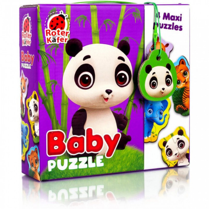 Puzzle Maxi Bebelusi Roter Kafer, 13 piese, Animale de la Zoo, Multicolor