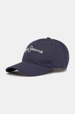 Pepe Jeans șapcă de baseball din bumbac MALLON CAP culoarea albastru marin, cu imprimeu, PM040567