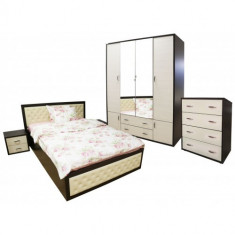 Dormitor Torino cu pat cu somiera metalica rabatabila 140x200 cm foto