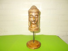 Arta orientala BUDDHA statuie decorativa - SCULPTURA in LEMN 25 cm