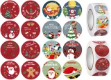Set de 2 role cu autocolante de Craciun Banzimiao, hartie, multicolor, 1000 bucati