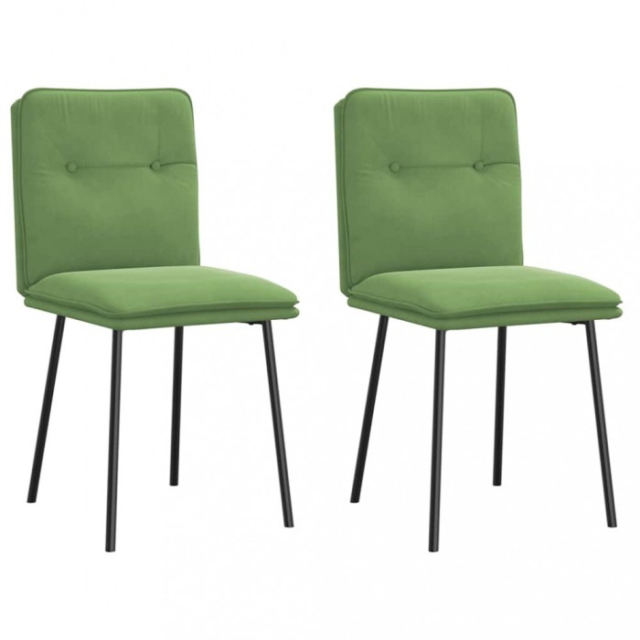 vidaXL Scaune de bucătărie, 2 buc., verde deschis, catifea 4101312