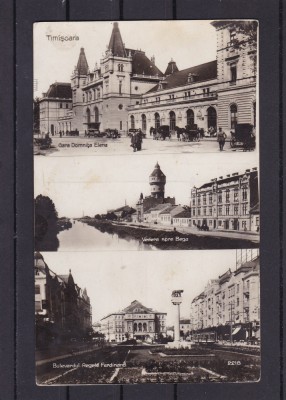 TIMISOARA GARA VEDERE SPRE BEGA BULEVARDUL REGELE FERDINAND CIRCULATA 1930 foto