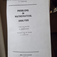 PROBLEMS IN MATHEMATICAL ANALYSIS - B. DEMIDOVICH (PROBLEME DE ANALIZA MATEMATICA)