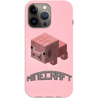 Husa compatibila cu Apple iPhone 14 Plus model Minecraft Pig, Silicon, TPU, Viceversa foto