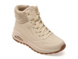 Ghete SKECHERS bej, UNO RUGGED, din piele ecologica