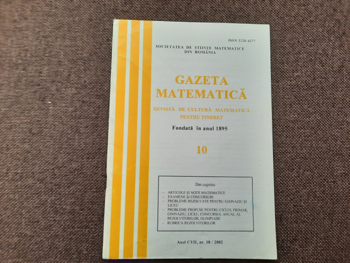 GAZETA MATEMATICA NR 10 /2002 RF21/2