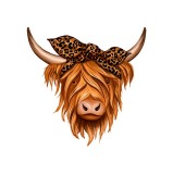 Cumpara ieftin Sticker decorativ Cap de Vaca, Maro, 55 cm, 3688ST, Oem