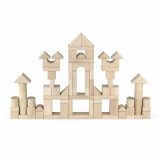 Set 75 cuburi de construit Viga, Jumbo natur, 35 cm