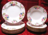 SET 12 FARFURII PORTELAN JAPONEZ MIKASA BONE CHINA JAPONIA MODEL ROSEMEAD DECOR CU TRANDAFIRI