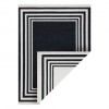 Covor TWIN 22990 Cadru, bumbac, cu două fețe, Franjuri ecologice - negru / crem, 60x90 cm