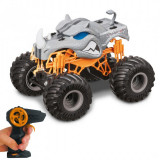 Cumpara ieftin Masinuta Mondo Hot Wheels Monster Trucks 11, 27.5 x 23 x 21 cm, telecomanda, roti mari, 2.4 Ghz, USB, acumulator, lumini, varsta 6 ani+, Gri/Portocali