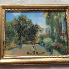 Tablou -porțelan- Goebel - Claude Monet - Gardina lui Monet in Argenteuil - 9 cm