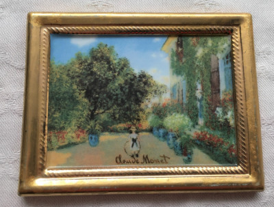 Tablou -porțelan- Goebel - Claude Monet - Gardina lui Monet in Argenteuil - 9 cm foto