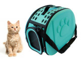 Geanta de transport animale, pliabila, perfecta pentru caini sau pisici de talie mica, albastra