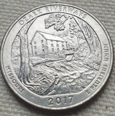 Moneda 25 cents 2017 USA, Missouri, Ozark, litera D foto